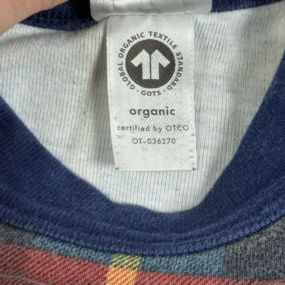 Hanna‎ Andersson Organic Cotton Plaid Pajama Top Kids Size 12 Long Sleeve